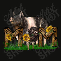 Western Mom With Hampshire Pig And Baby Pig Scorecard Crop Tee | Artistshot