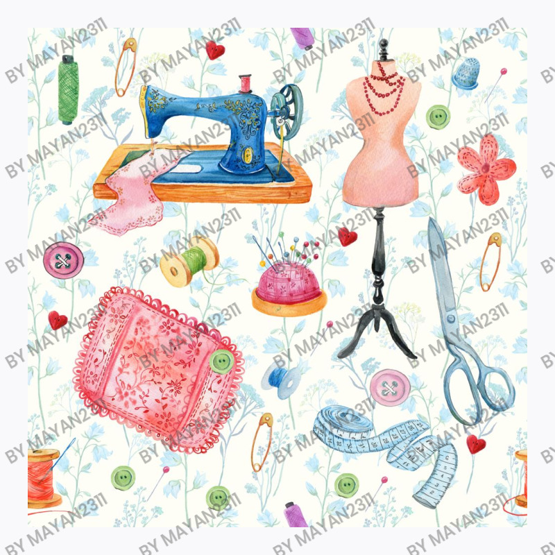 Seamless Pattern Of Fabric, Sewing Machine, Thread, Dummy, Embroidery, T-shirt | Artistshot