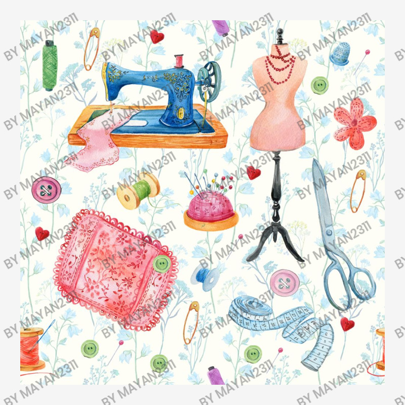 Seamless Pattern Of Fabric, Sewing Machine, Thread, Dummy, Embroidery, Adjustable Cap | Artistshot