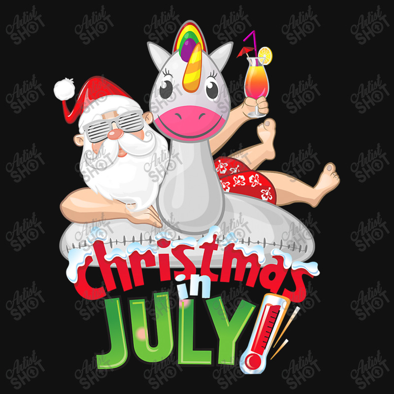 Funny Christmas In July Shirt Summer Unicorn Float Xmas T Shirt Baby Beanies | Artistshot