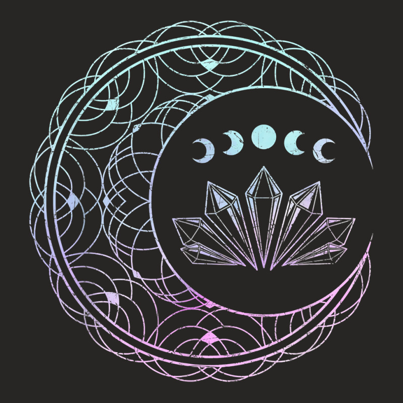 Occult Crescent Moon Crystals Pagan Pastel Goth T Shirt Ladies Fitted T-Shirt by RolaLuken | Artistshot