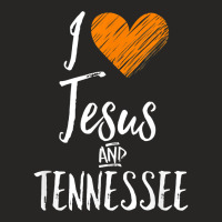 I Love Jesus And Tennessee Shirt Orange Heart Cute Fan Gift T Shirt Ladies Fitted T-shirt | Artistshot