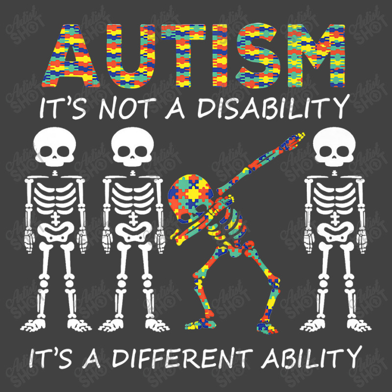 Autism It's A Different Ability Funny Dabbing Skeleton Gifts Premium Vintage T-Shirt by new121 | Artistshot