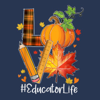 Love Educator Life Fall Leaves Autumn Season Pumpkin T Shirt Ladies Denim Jacket | Artistshot