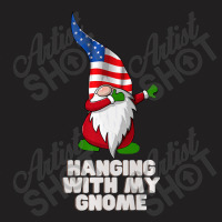 Hanging With My Gnome Garden Dabbing Gnome American Usa Flag Premium T T-shirt | Artistshot