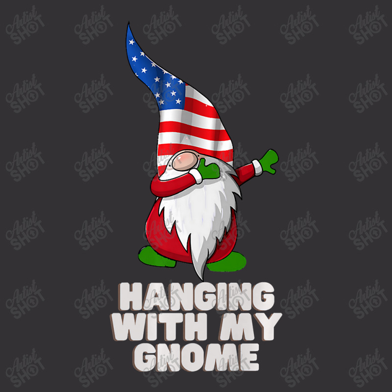 Hanging With My Gnome Garden Dabbing Gnome American Usa Flag Premium T Vintage Hoodie | Artistshot