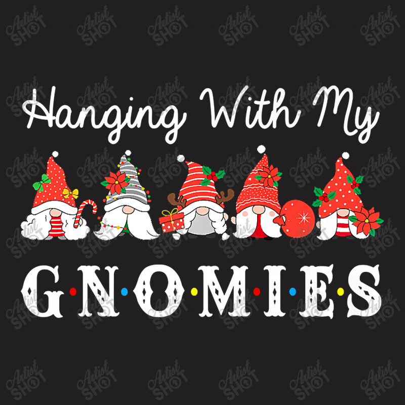 Hanging With My Gnomies Funny Gnome Friend Christmas Lights Premium T T-shirt | Artistshot