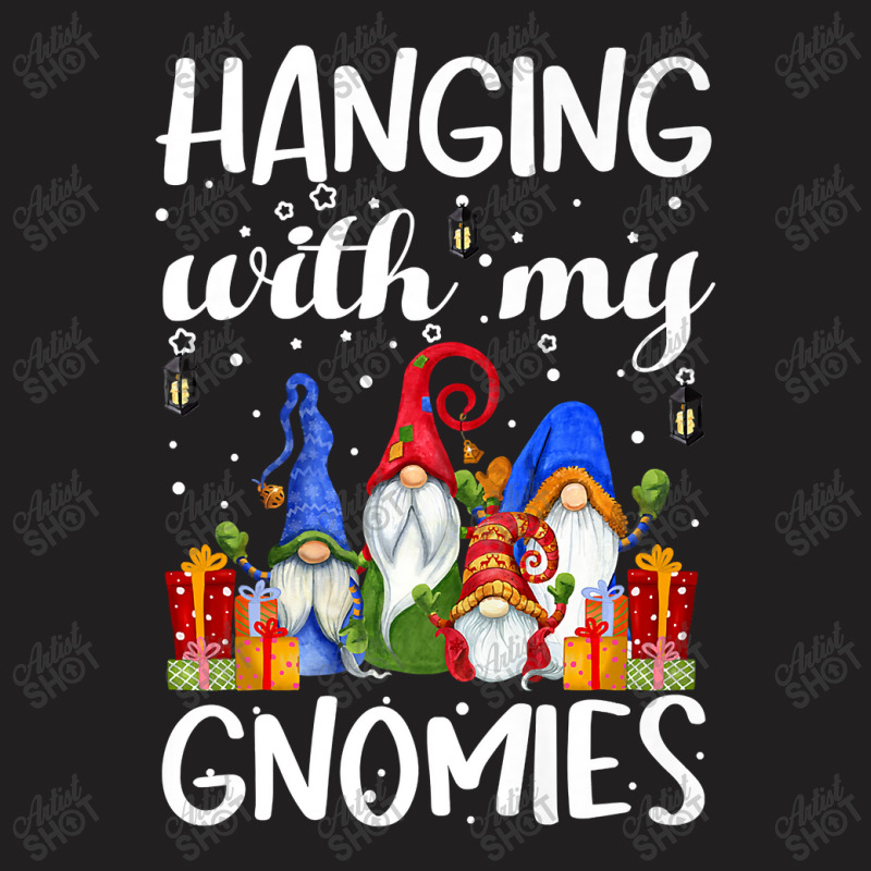 Hanging With My Gnomies Pajama Christmas Gnome Puns Pj Premium T Shirt T-shirt | Artistshot