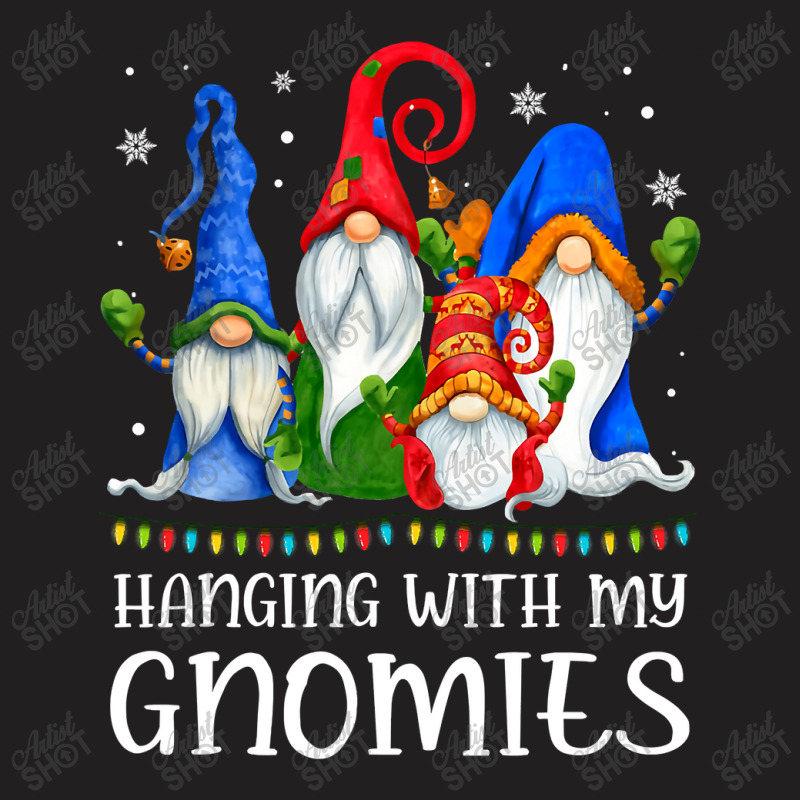 Hanging With My Gnomies Shirt Funny Gnome Xmas Lights Pajama T Shirt T-shirt | Artistshot