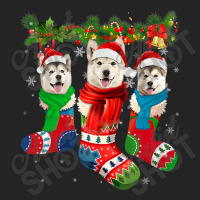 Three Alaskan Malamutes In Christmas Socks T Shirt 3/4 Sleeve Shirt | Artistshot