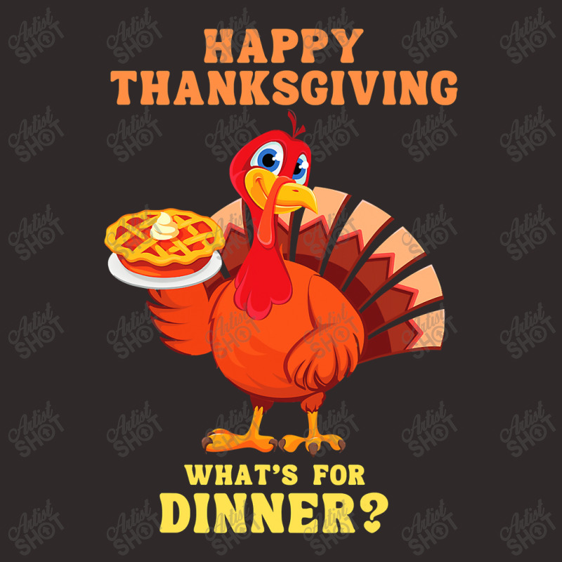 Happy Thanksgiving Turkey Arrives Carrying A Pie For Dinner T Shirt Co Racerback Tank by James_Lane | Artistshot