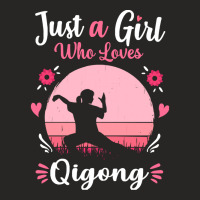 Qigong T  Shirt Just A Girl Who Loves Qigong Pink Retro Vintage Gift I Ladies Fitted T-shirt | Artistshot