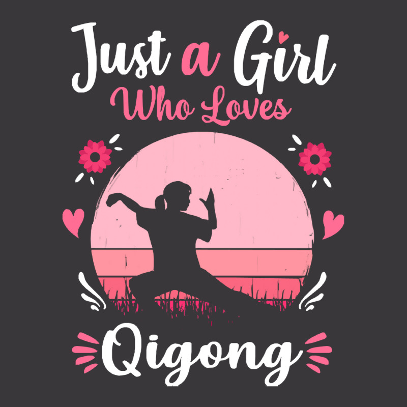 Qigong T  Shirt Just A Girl Who Loves Qigong Pink Retro Vintage Gift I Ladies Curvy T-Shirt by jaycee32830 | Artistshot