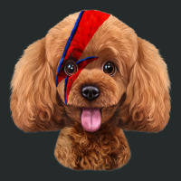 Toy Poodle Dog With Red Lightning Bolt Painted On Face Women's Triblend Scoop T-shirt | Artistshot