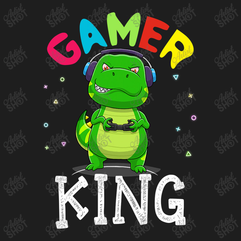 Gamer King T Rex Dinosaur Playing Video Games Kid Boys Gamer T Shirt Classic T-shirt | Artistshot