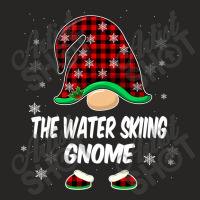 Water Skiing Gnome Buffalo Plaid Matching Family Christmas T Shirt Ladies Fitted T-shirt | Artistshot