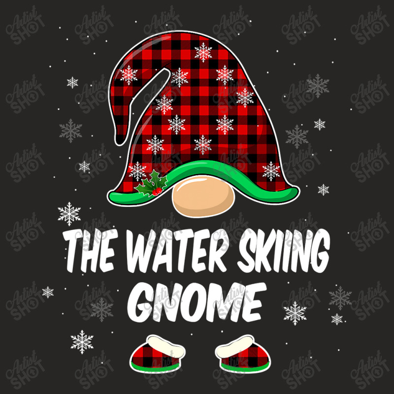 Water Skiing Gnome Buffalo Plaid Matching Family Christmas T Shirt Ladies Fitted T-Shirt by James_Lane | Artistshot