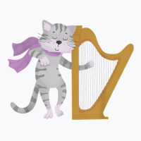 Harp Cat Lover Harpist Musician Musical Instrument T Shirt T-shirt | Artistshot