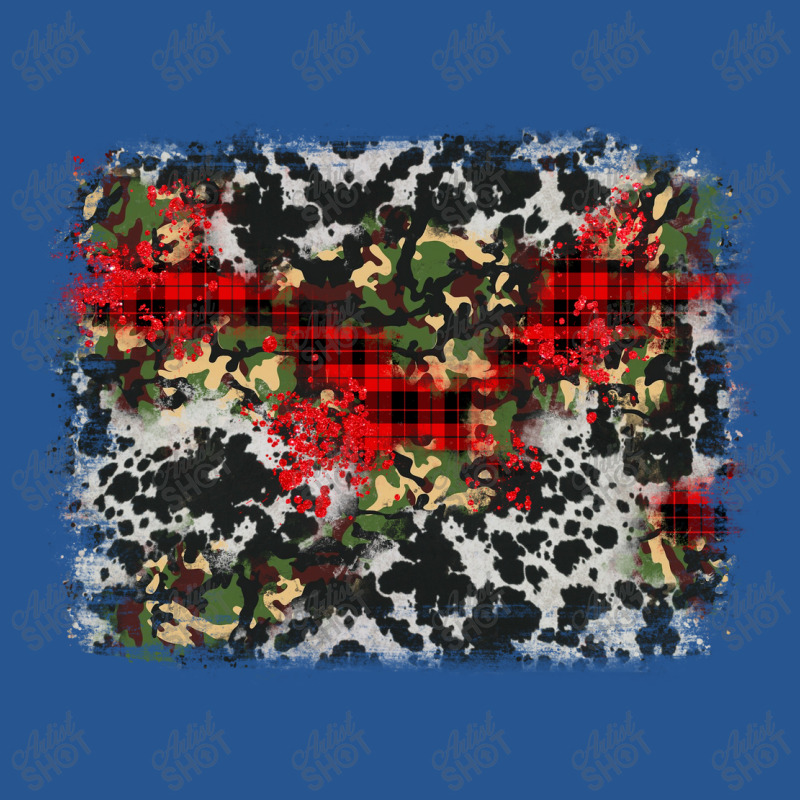 Camouflage Cowhide Christmas Background Ladies Fitted T-shirt | Artistshot