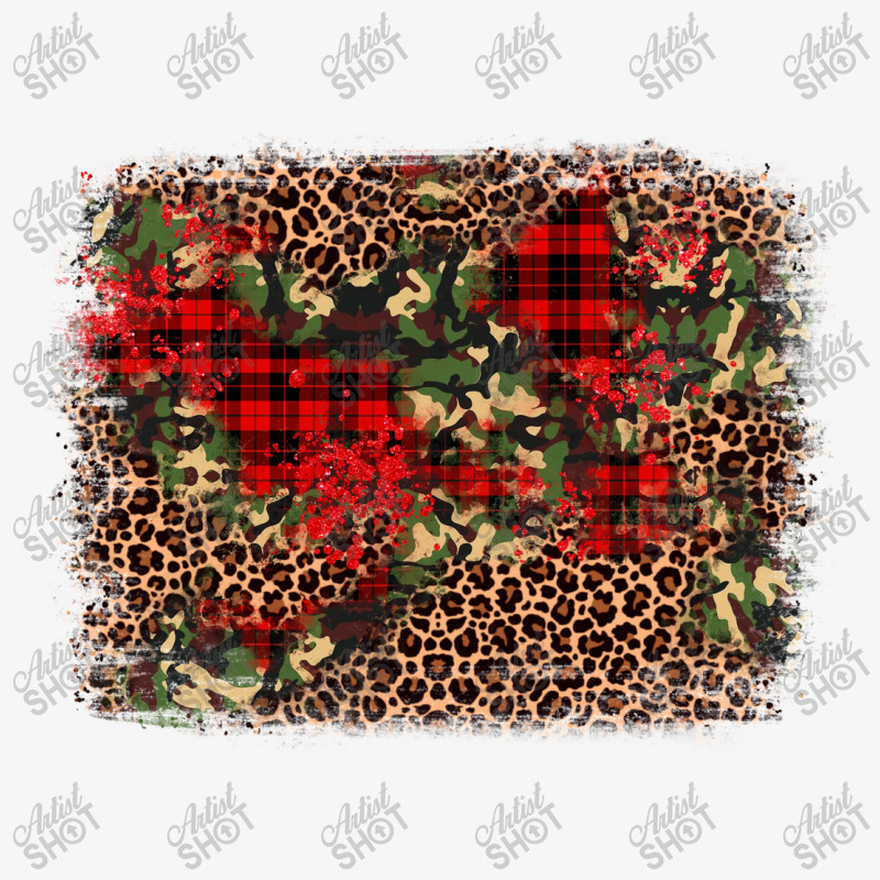 Camouflage Leopard Christmas Background Ladies Fitted T-shirt | Artistshot