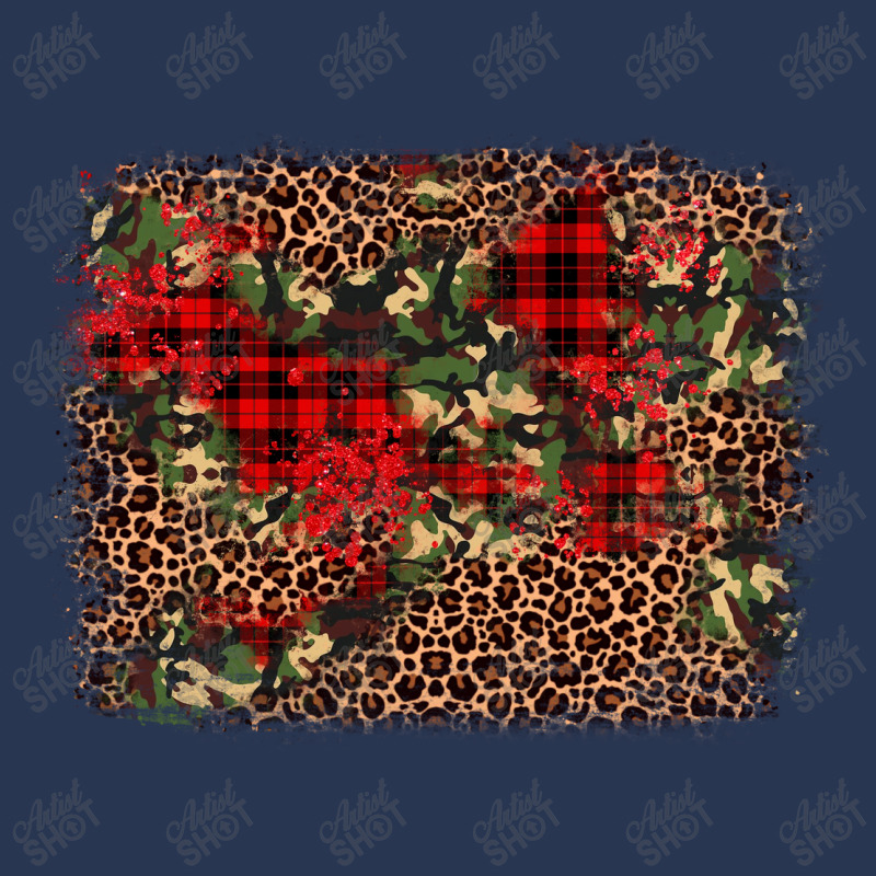 Camouflage Leopard Christmas Background Ladies Denim Jacket | Artistshot