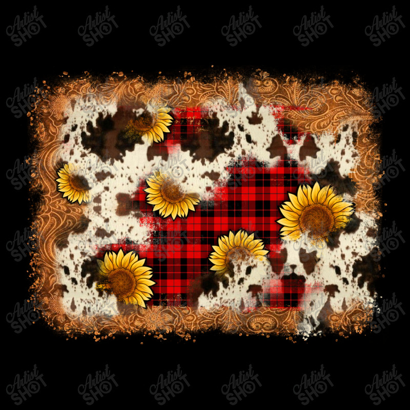 Christmas Cowhide Sunflower Background Cropped Sweater | Artistshot