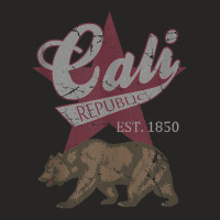 California Republic Flag Bear Vintage Fade Distressed Style Tank Top Ladies Fitted T-shirt | Artistshot