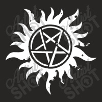 Pentagram Black Ladies Fitted T-shirt | Artistshot