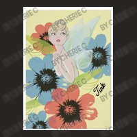 Flower Market Tinker Bell Sketch With Cosmos Ladies Fitted T-shirt | Artistshot