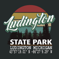 Ludington State Park With Gps Location Pullover Hoodie Women's Triblend Scoop T-shirt | Artistshot