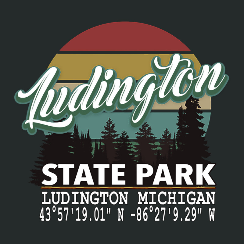 Ludington State Park With Gps Location Pullover Hoodie Women's Triblend Scoop T-shirt by jaiahlowes | Artistshot