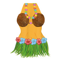 Hula Dancer Shirt Lei Flowers Coconut Bra Grass Skirt Unisex Hoodie | Artistshot