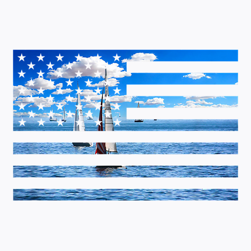 Sail Boats On American Flag  Usa Sailing  Sailor T Shirt T-shirt | Artistshot