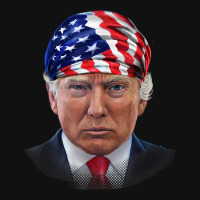 President Donald Trump In Flag Of Usa Head Wrap Front Car Mat | Artistshot