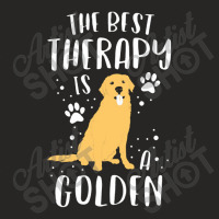 The Best Therapy Is A Golden Retriever Dog Puppy Ladies Fitted T-shirt | Artistshot