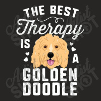 The Best Therapy Is A Goldendoodle T Shirt Women Doodle Dog Ladies Fitted T-shirt | Artistshot