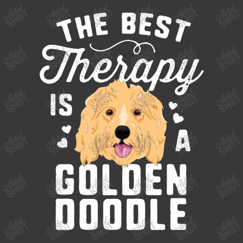 The Best Therapy Is A Goldendoodle T Shirt Women Doodle Dog Ladies Curvy T-Shirt by lindavalere | Artistshot