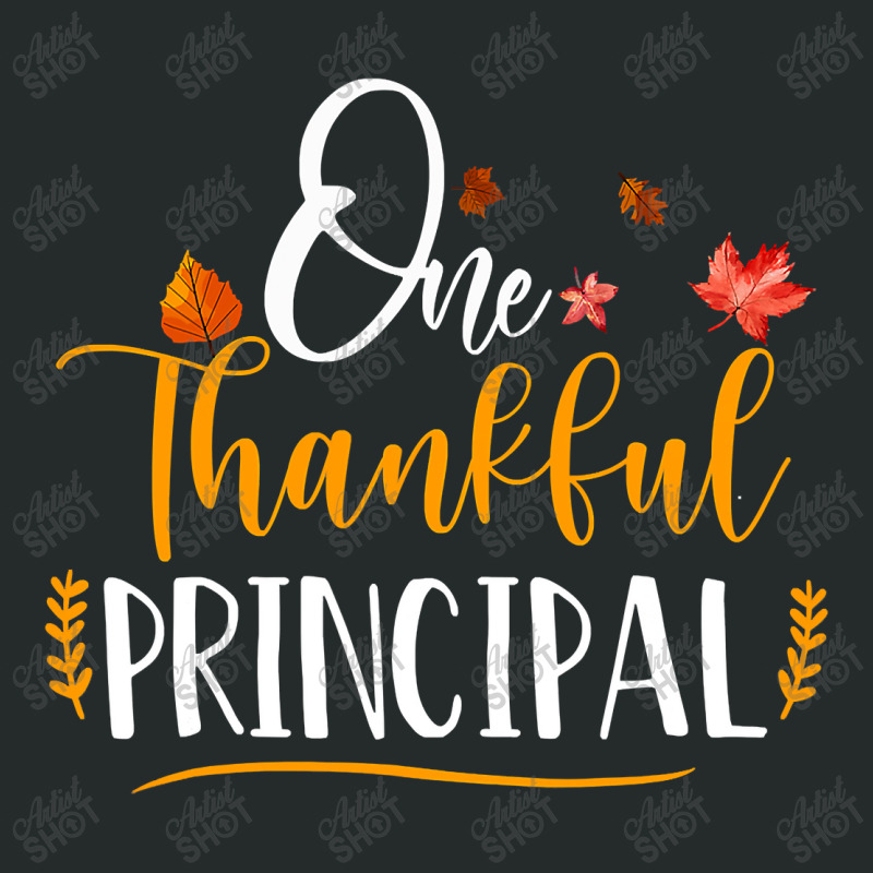 One Thankful School Principal Fall Thanksgiving Principal T Shirt Women's Triblend Scoop T-shirt by Kevin_VandenBerge | Artistshot