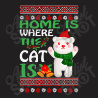 Home Is Where The Cat Christmas Party T-shirt | Artistshot