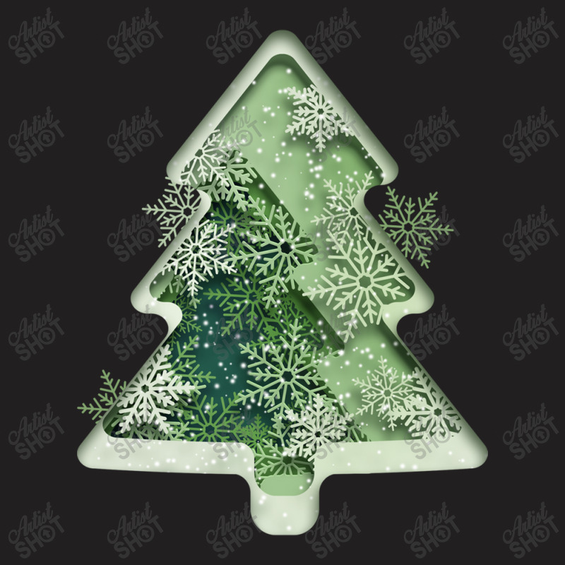 Green Snowflake Decoration Christmas Tree T-shirt | Artistshot