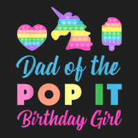 Mens Dad Of The Pop It Birthday Girl Unicorn Heart Ice Cream T Shirt Ladies Polo Shirt | Artistshot