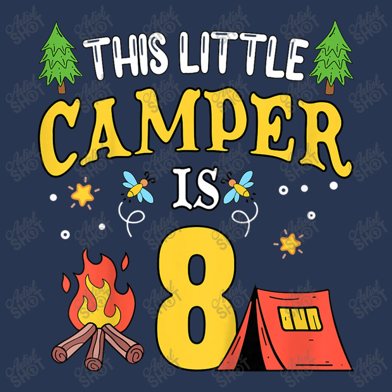 Kids Funny 8th Camping Birthday Camper Lover 8 Year Old Gifts T Shirt Men Denim Jacket | Artistshot