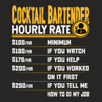 Funny Cocktail Bartender Bartending Mixologist Hourly Rate T Shirt Ladies Fitted T-shirt | Artistshot