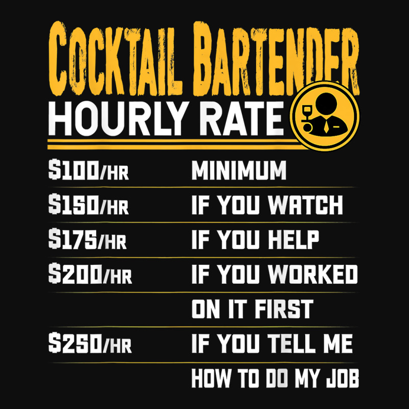 Funny Cocktail Bartender Bartending Mixologist Hourly Rate T Shirt Crop Top by moneyydopoienlc | Artistshot