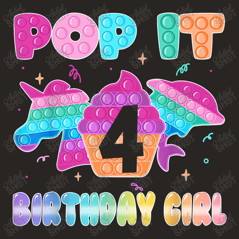 Birthday Girl Pop It 4 Unicorn Girls Boys Pop It Nine 4th T Shirt Ladies Fitted T-Shirt by Kevin_VandenBerge | Artistshot