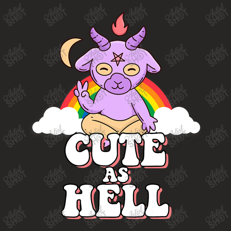 Satan Unicorn Goat Cute As Hell T Shirt Ladies Fitted T-Shirt by Kevin_VandenBerge | Artistshot