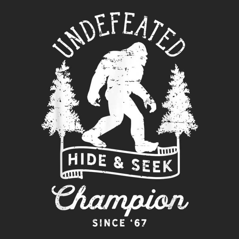 Bigfoot Undefeated Hide And Seek Champion Distressed T Shirt Ladies Fitted T-Shirt by diles | Artistshot