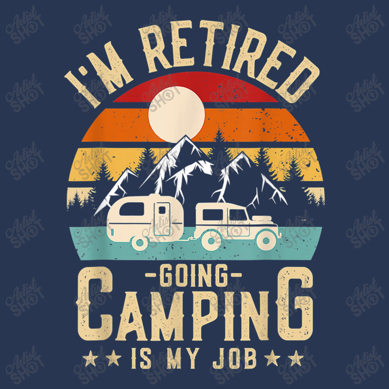 Vintage Caravan Trailer I'm Retired Going Camping Is My Job T Shirt Ladies Denim Jacket by Go Shoping | Artistshot