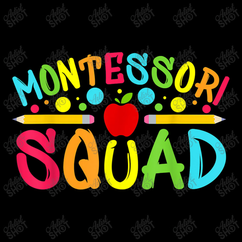 Funny Montessori Squad Montessori Teacher Back To School T Shirt Fleece Short | Artistshot