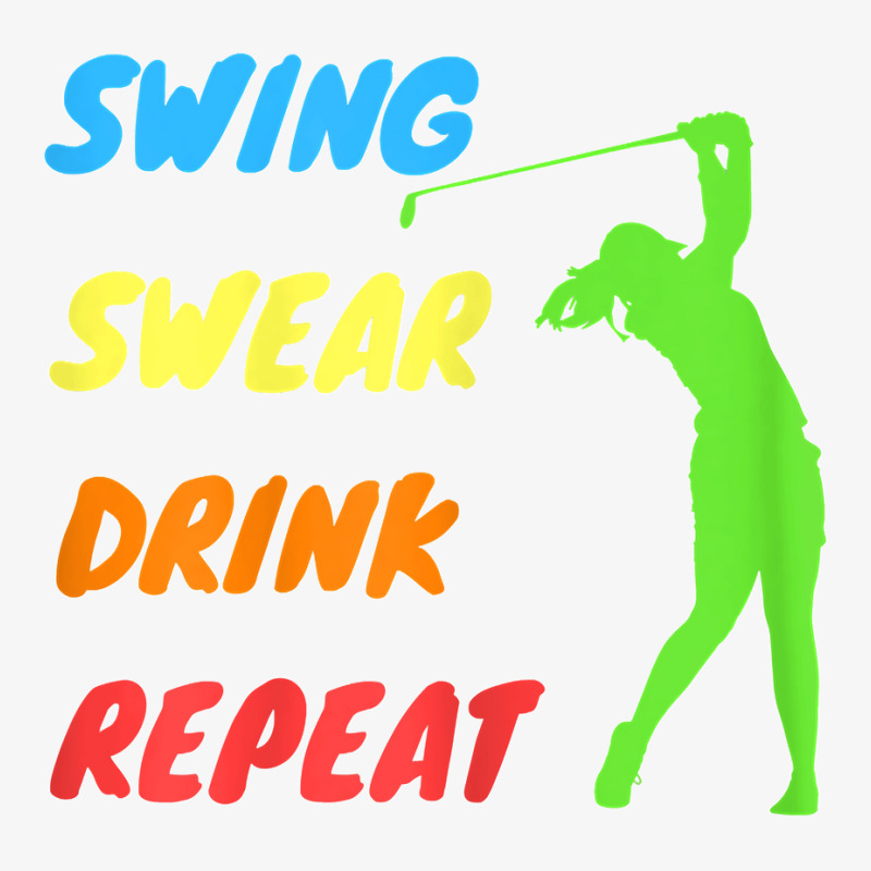 Womens Swing Swear Drink Repeat   Love Golf Champion Hoodie | Artistshot